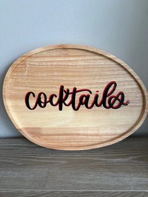 Plateau ovale 23x31,5cm - Cocktails | Pivoine et Coton