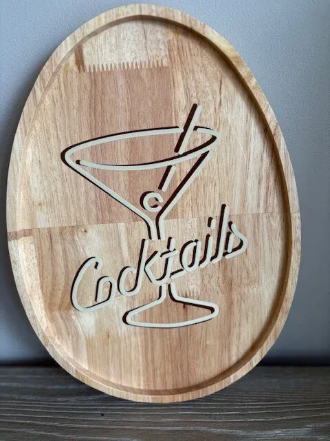 Plateau ovale 23x31,5cm - Verre à Cocktail | Pivoine et Coton