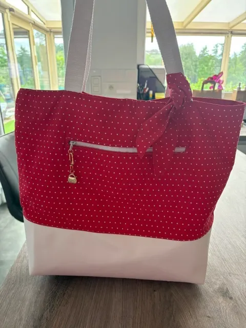 sac Giulia avec deco et poche  | Pivoine et Coton